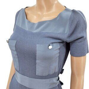 Lacoste Womens Blue Pocketed Knit Dress With Back Tie Size 32